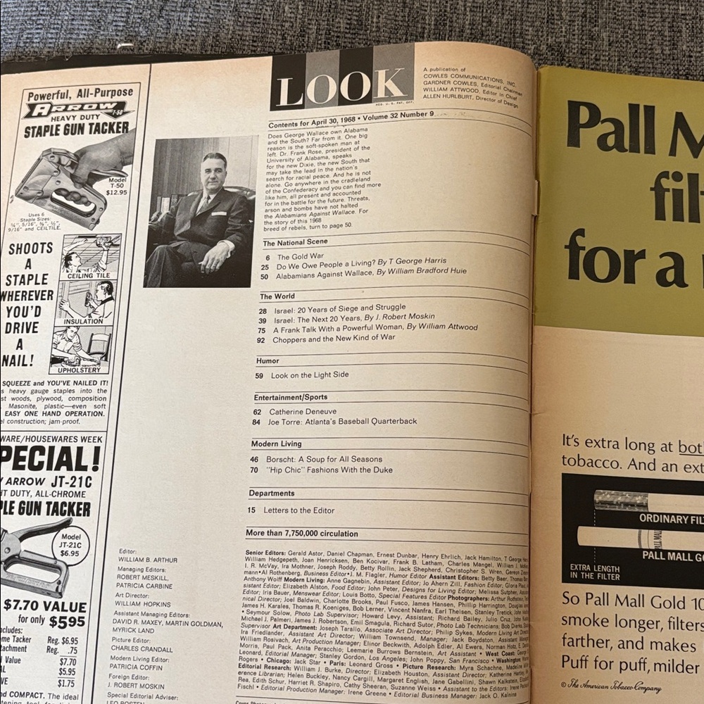 Look Magazine April 30, 1968 Catherine Deneuve, Israel, Joe Torre, Choppers - Picture 2 of 13